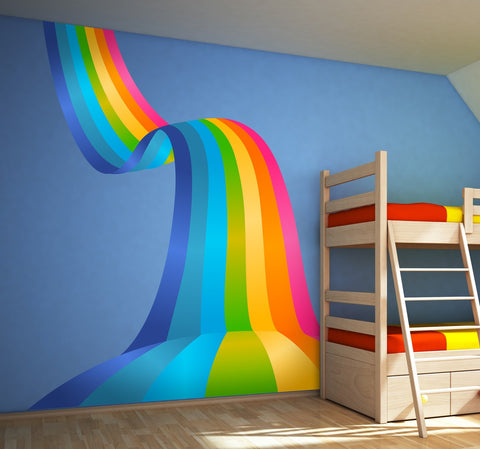 Rainbow Wave Decorative Decal (Made to Measure)-Arts & Crafts-bespoke, Personalised, Rainbow Theme Sensory Room, Sticker, swym-disabled-addtocart-with-text, swym-hide-addtocart, swym-hide-productprice, Wall & Ceiling Stickers, Wall Decor-Learning SPACE