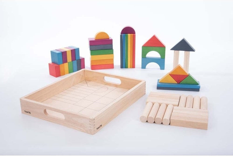 Rainbow Wooden Jumbo Block Set - Pk54, Learning SPACE