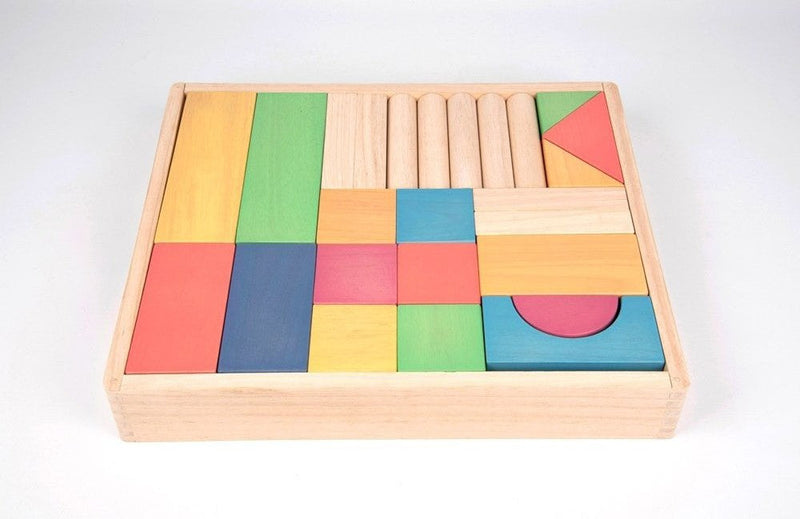 Rainbow Wooden Jumbo Block Set - Pk54, Learning SPACE