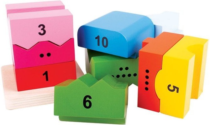 Rainbow Wooden Number Tower, Learning SPACE