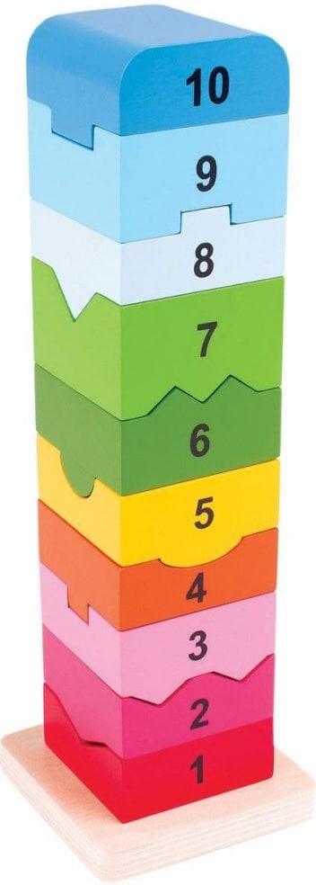 Rainbow Wooden Number Tower, Learning SPACE