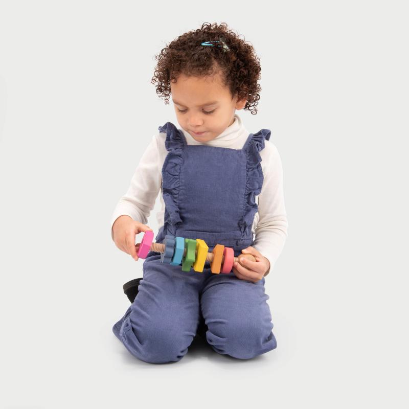 Rainbow Wooden Shape Twister, Learning SPACE