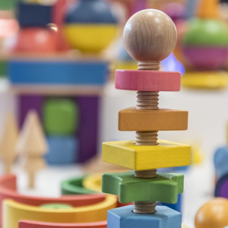 Rainbow Wooden Shape Twister, Learning SPACE