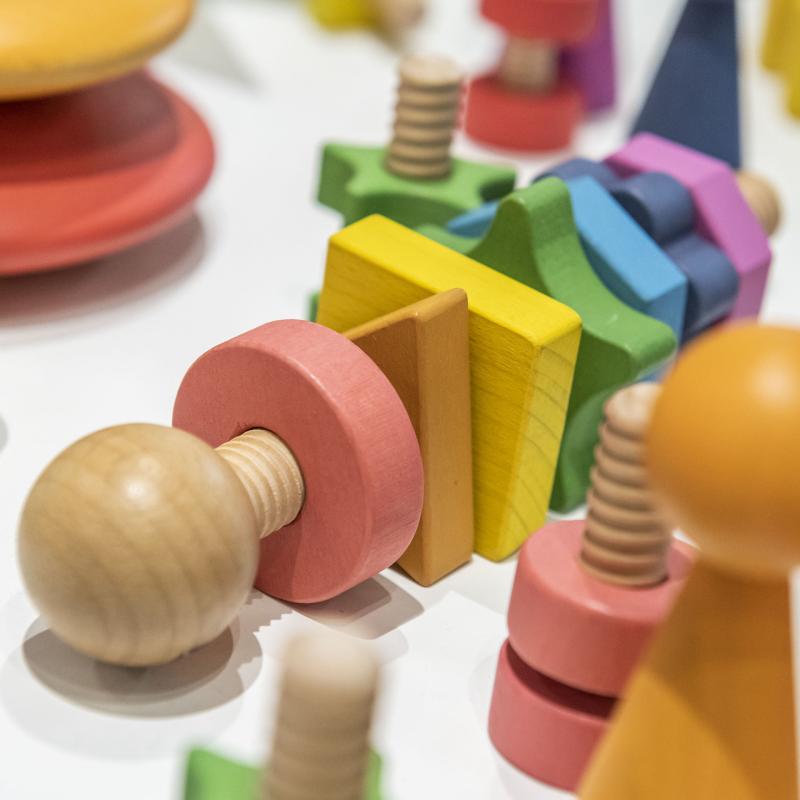Rainbow Wooden Shape Twister, Learning SPACE