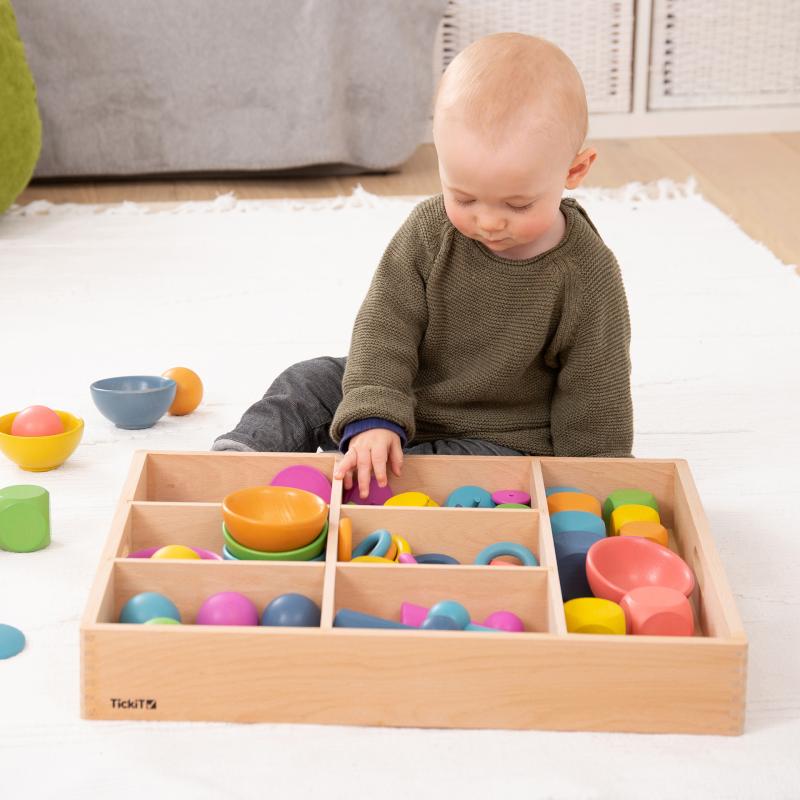 Rainbow Wooden Super Set + Wooden Sorting Tray (7- Way), Learning SPACE