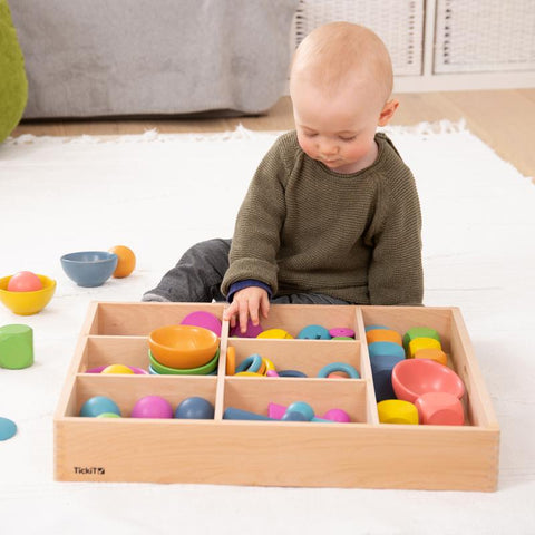 Rainbow Wooden Super Set + Wooden Sorting Tray (7- Way), Learning SPACE