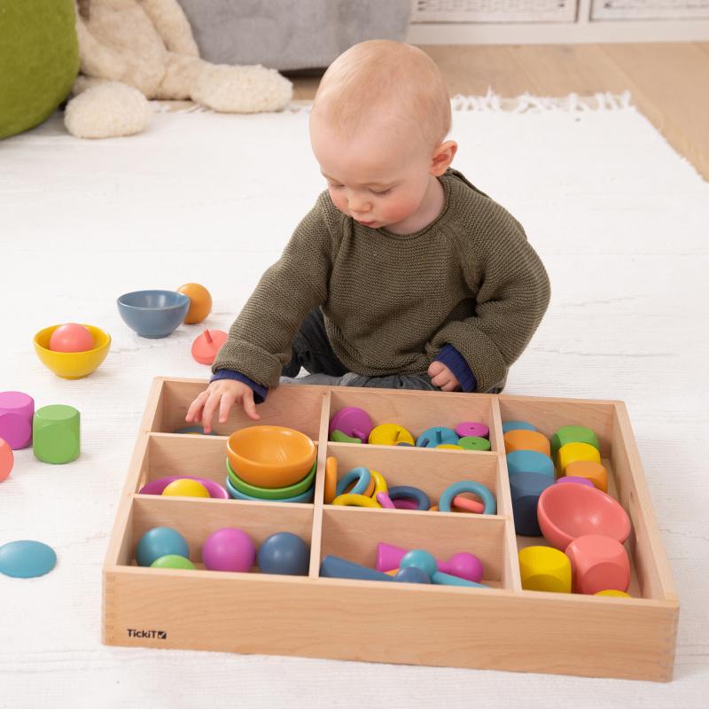 Rainbow Wooden Super Set + Wooden Sorting Tray (7- Way), Learning SPACE