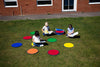 Rainbow™ Circle Outdoor Mats with Holdall (30 Pack)-Classroom Packs,Kit For Kids,Mats,Mats & Rugs,Multi-Colour,Round,Rugs,Sit Mats,Wellbeing Furniture-Learning SPACE