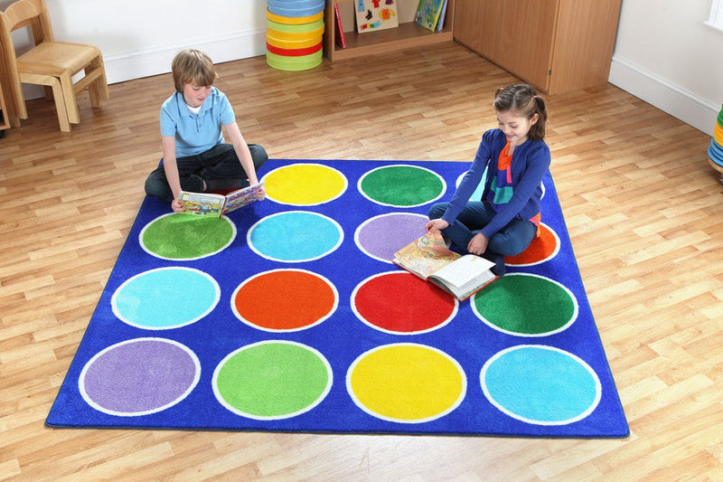 Rainbow™ Circles Placement 2x2m Carpet, Learning SPACE