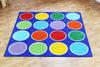 Rainbow™ Circles Placement 2x2m Carpet-Kit For Kids,Mats & Rugs,Multi-Colour,Placement Carpets,Rainbow Theme Sensory Room,Rugs,Square,Wellbeing Furniture-Learning SPACE