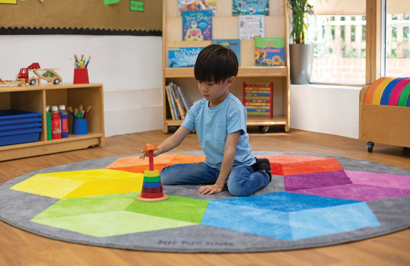 Rainbow™ Circular Polygons 2m Carpet, Learning SPACE