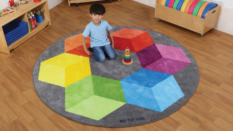 Rainbow™ Circular Polygons 2m Carpet, Learning SPACE