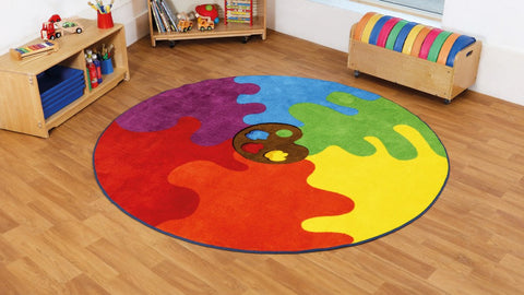 Rainbow™ Colour Palette 2m Carpet-Counting Numbers & Colour,Dropship,Educational Carpet,Kit For Kids,Mats & Rugs,Multi-Colour,Round,Rugs,Wellbeing Furniture-Learning SPACE
