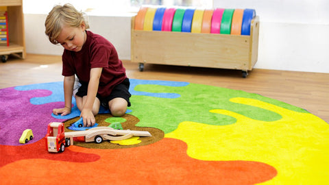 Rainbow™ Colour Palette 2m Carpet-Counting Numbers & Colour, Educational Carpet, Kit For Kids, Mats & Rugs, Multi-Colour, Round, Rugs, Wellbeing Furniture-Learning SPACE