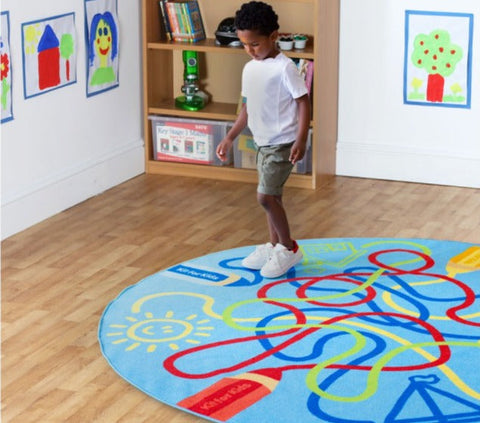 Rainbow™ Colour Tubes 2m Carpet-Counting Numbers & Colour,Dropship,Kit For Kids,Mats & Rugs,Multi-Colour,Round,Rugs,Wellbeing Furniture-Learning SPACE