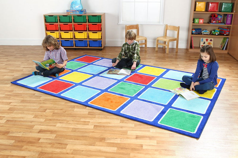 Rainbow™ Rectangle Placement Squares Carpet, Learning SPACE
