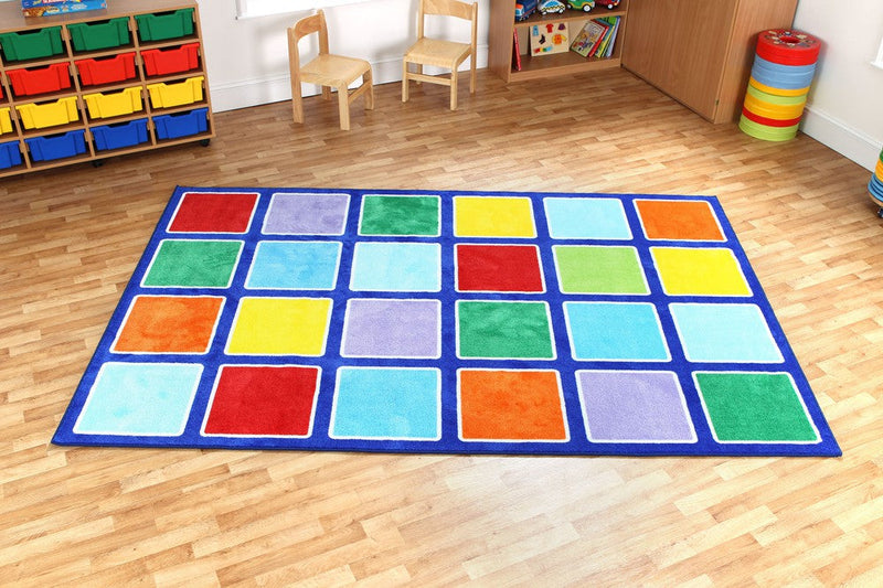 Rainbow™ Rectangle Placement Squares Carpet, Learning SPACE