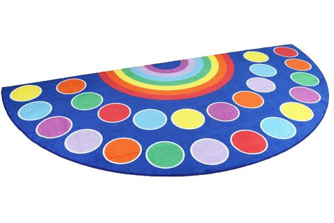 Rainbow™ Semi-Circle Placement 3x1.5m Carpet-Corner & Semi-Circle,Kit For Kids,Mats & Rugs,Multi-Colour,Placement Carpets,Rainbow Theme Sensory Room,Rugs,Wellbeing Furniture-Large-MAT1035-Learning SPACE