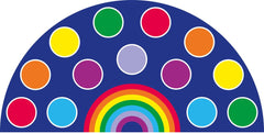 Rainbow™ Semi-Circle Placement 3x1.5m Carpet, Medium Learning SPACE