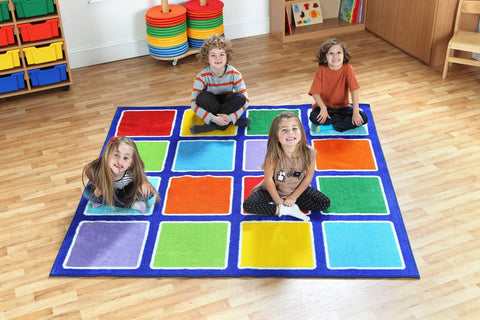 Rainbow™ Square Placement Carpet 2x2m-Dropship,Kit For Kids,Mats & Rugs,Multi-Colour,Placement Carpets,Rainbow Theme Sensory Room,Rugs,Square,Wellbeing Furniture-Learning SPACE