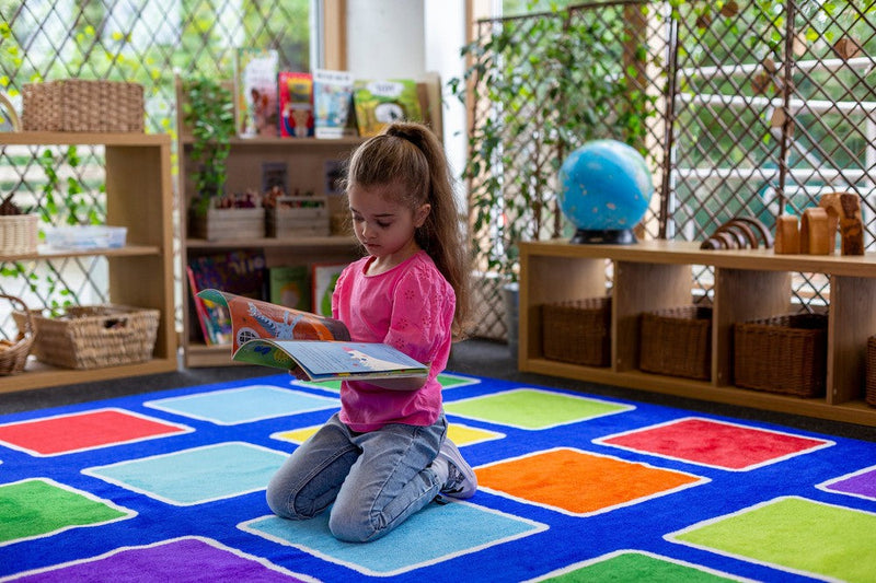 Rainbow™ Squares Large Placement 3x3m Carpet, Learning SPACE
