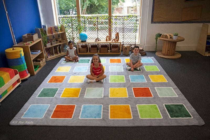 Rainforest Squares Placement 3x3m Carpet, Learning SPACE
