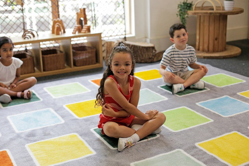 Rainforest Squares Placement 3x3m Carpet, Learning SPACE