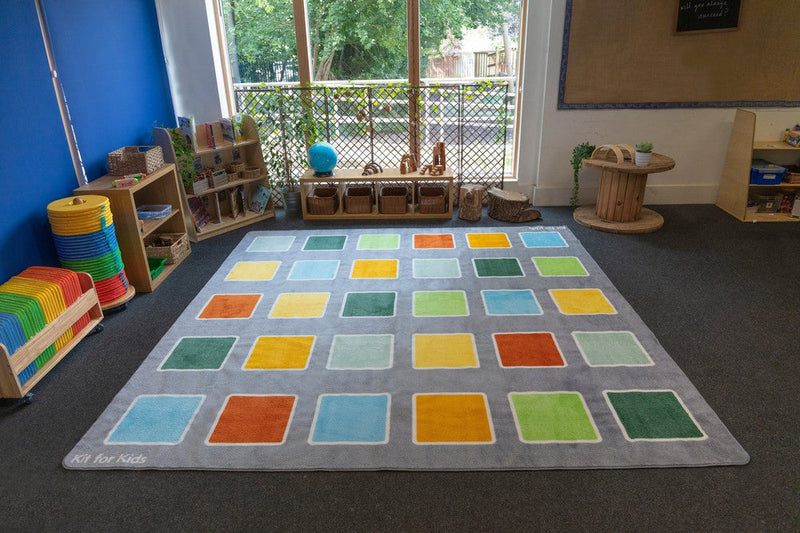 Rainforest Squares Placement 3x3m Carpet, Learning SPACE