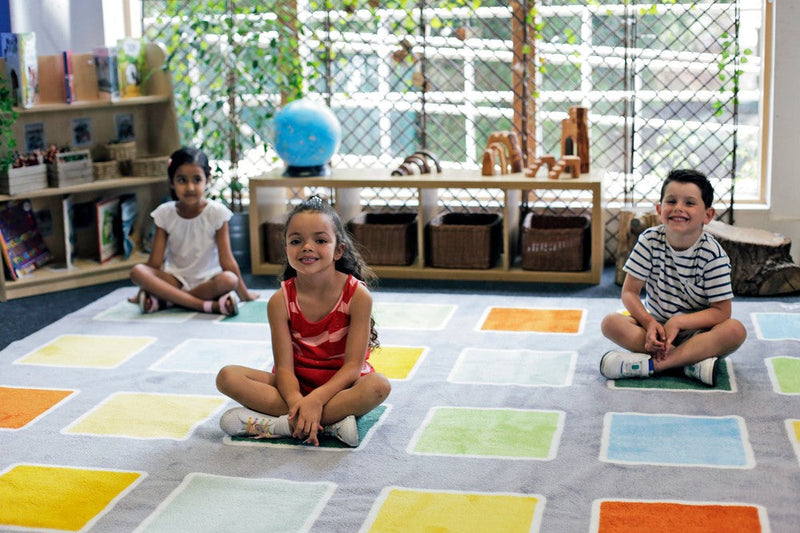 Rainforest Squares Placement 3x3m Carpet, Learning SPACE