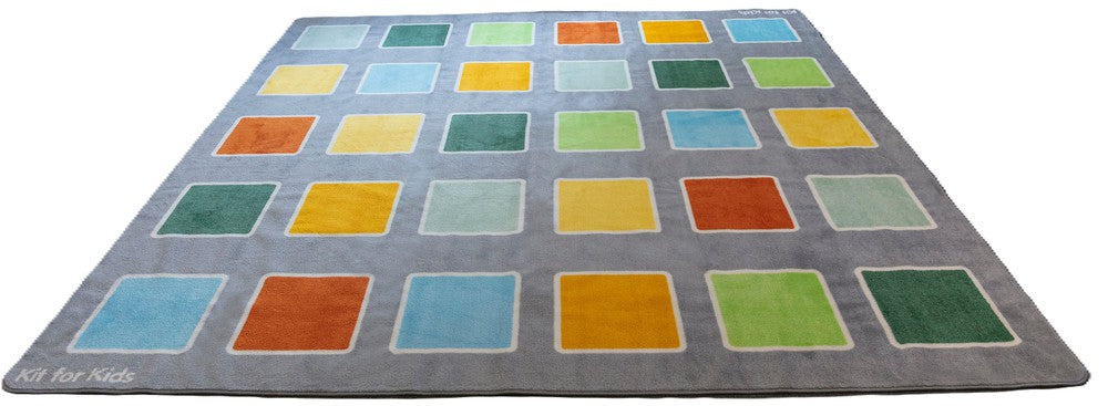 Rainforest Squares Placement 3x3m Carpet-Kit For Kids,Mats & Rugs,Placement Carpets,Rugs,Square,Wellbeing Furniture-Learning SPACE