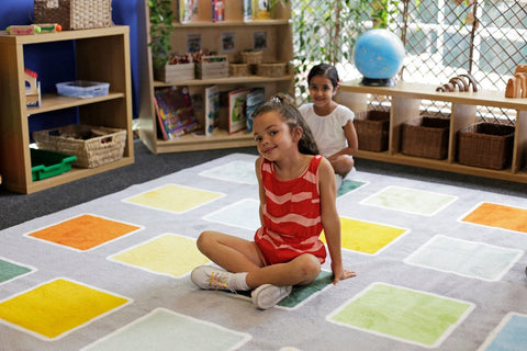 Rainforest Squares Placement 3x3m Carpet-Kit For Kids,Mats & Rugs,Placement Carpets,Rugs,Square,Wellbeing Furniture-Learning SPACE