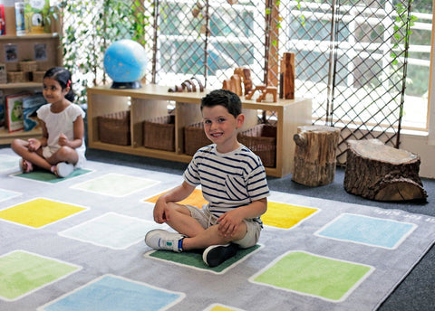 Rainforest Squares Placement 3x3m Carpet-Kit For Kids,Mats & Rugs,Placement Carpets,Rugs,Square,Wellbeing Furniture-Learning SPACE