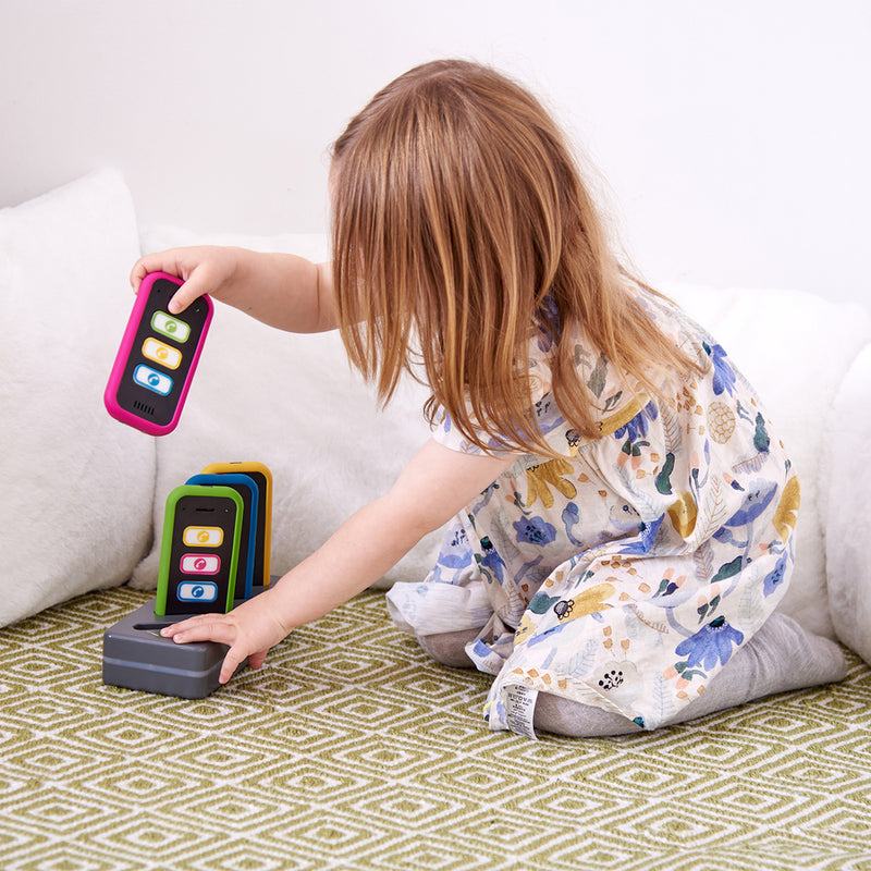 Rechargeable Mini Mobile Phones 4pk, Pretend Play Learning SPACE