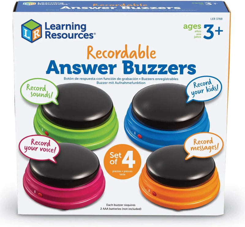 Recordable Answer Buzzers - Set of 4 or 12, Learning SPACE