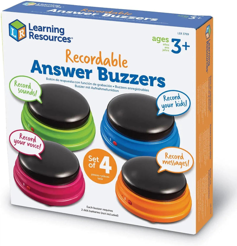Recordable Answer Buzzers - Set of 4 or 12, Learning SPACE