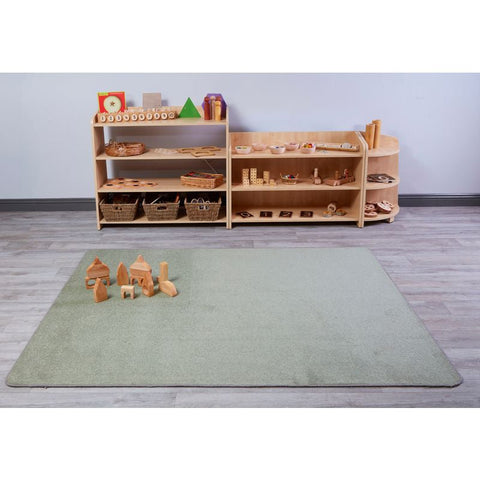 Rectangle Rug - Green (2.6m x 1.8m)-Mats & Rugs,Neutral Colour,Plain Carpet,Rectangular,Rugs,Sensory Flooring,Stock,Wellbeing Furniture-Learning SPACE