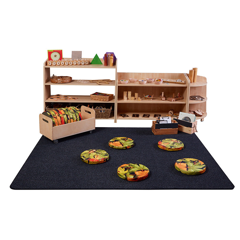 Rectangular Charcoal Classroom Rug 2m x 1.6m-Cosy Direct, Plain Carpet, Rectangular, Rugs, Wellbeing Furniture-Learning SPACE