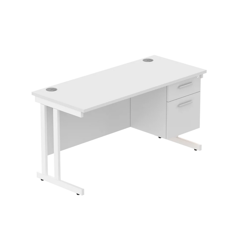 Rectangular Desk + 2 Drawer Fixed Pedestal, Learning SPACE