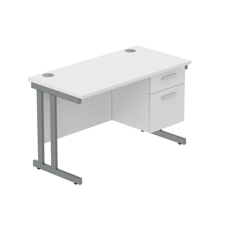Rectangular Desk + 2 Drawer Fixed Pedestal, Learning SPACE
