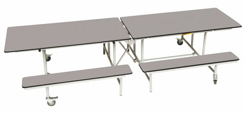 Rectangular Mobile Folding Bench Unit- Age Range 11+-Dining Furniture,Dining Tables,Folding Table-Grey Fleck-9SLBU1029-GF-Learning SPACE