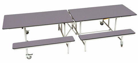 Rectangular Mobile Folding Bench Unit- Age Range 11+-Dining Furniture,Dining Tables,Folding Table-Blue Grey-9SLBU1029-BL-Learning SPACE