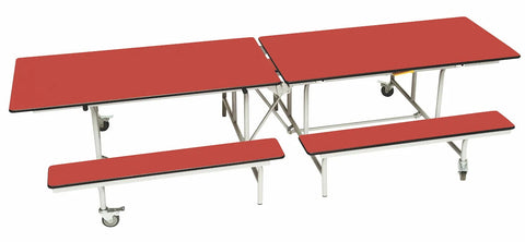 Rectangular Mobile Folding Bench Unit- Age Range 11+-Dining Furniture,Dining Tables,Folding Table-Red-9SLBU1029-RD-Learning SPACE
