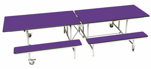 Rectangular Mobile Folding Bench Unit- Age Range 11+-Dining Furniture,Dining Tables,Folding Table-Purple-9SLBU1029-PU-Learning SPACE