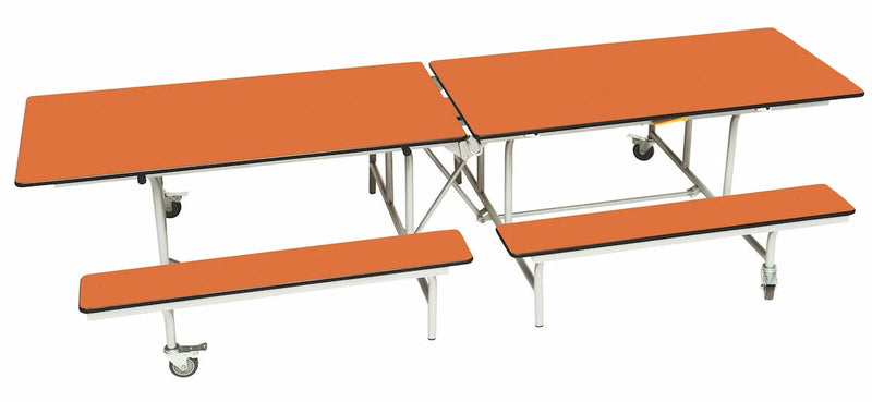 Rectangular Mobile Folding Bench Unit- Age Range 11+, Orange Learning SPACE