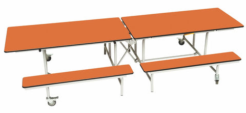 Rectangular Mobile Folding Bench Unit- Age Range 11+-Dining Furniture,Dining Tables,Folding Table-Orange-9SLBU1029-OR-Learning SPACE