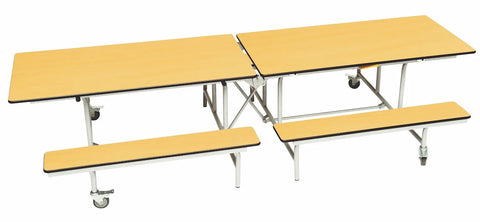 Rectangular Mobile Folding Bench Unit- Age Range 11+-Dining Furniture,Dining Tables,Folding Table-Maple-9SLBU1029-MA-Learning SPACE