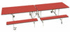 Rectangular Mobile Folding Bench Unit- Age Range 5-11, Red Learning SPACE