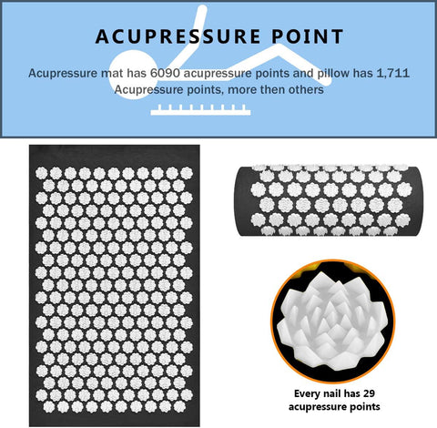 Relaxius Acupressure Nail Mat and Pillow – Black Roses-Calming & Anxiety,Calming and Relaxation,Stress Relief,Vibration & Massage-Learning SPACE