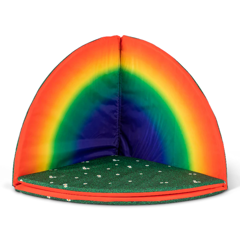 Reversible Rainbow and Daisy Print Folding Mat-Corner & Semi-Circle, Eden Learning Spaces, Mats, Mats & Rugs, Multi-Colour, Rainbow Theme Sensory Room-Learning SPACE