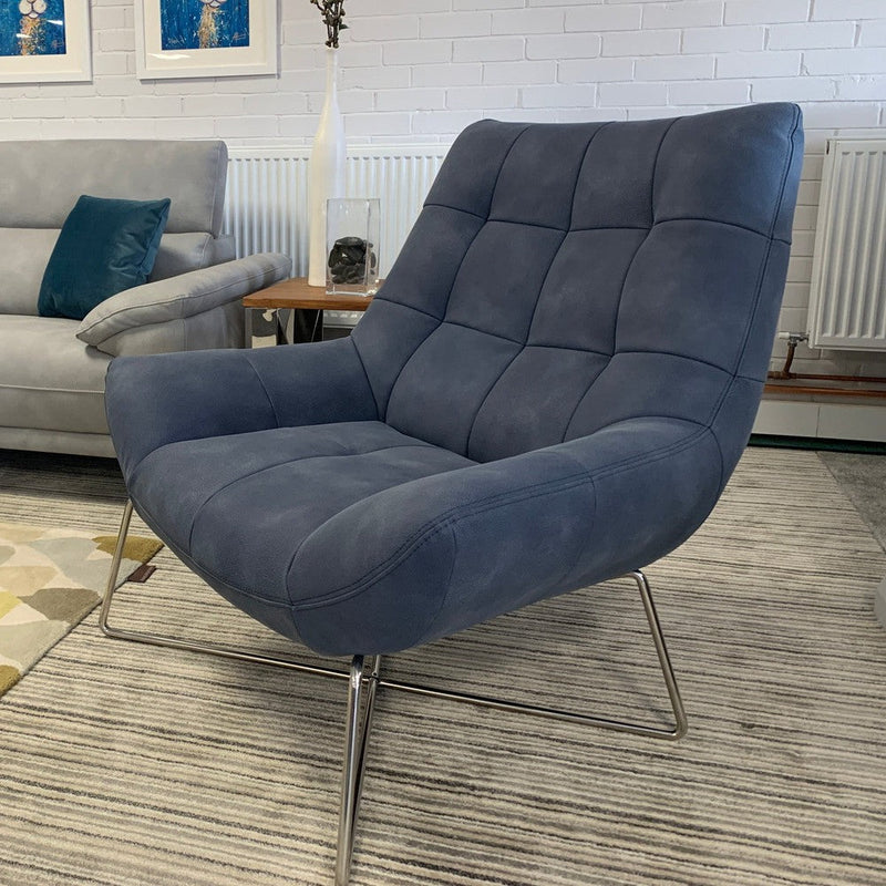 Riley Chill Out Chair, Without footstool Azure Vegan Suede Learning SPACE